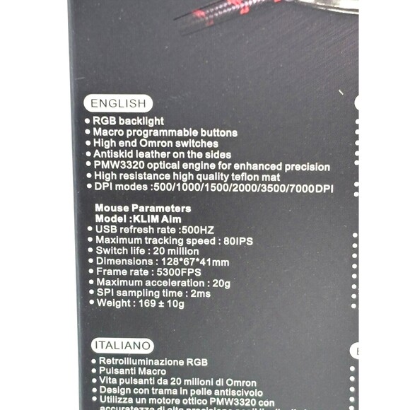 Klim AIM RGB Backlight Gaming Mouse B06XH2381Y Macro Programmable Wired‎ Mac/PC - Picture 9 of 12
